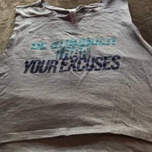 Gray workout crop top. (Guru active)